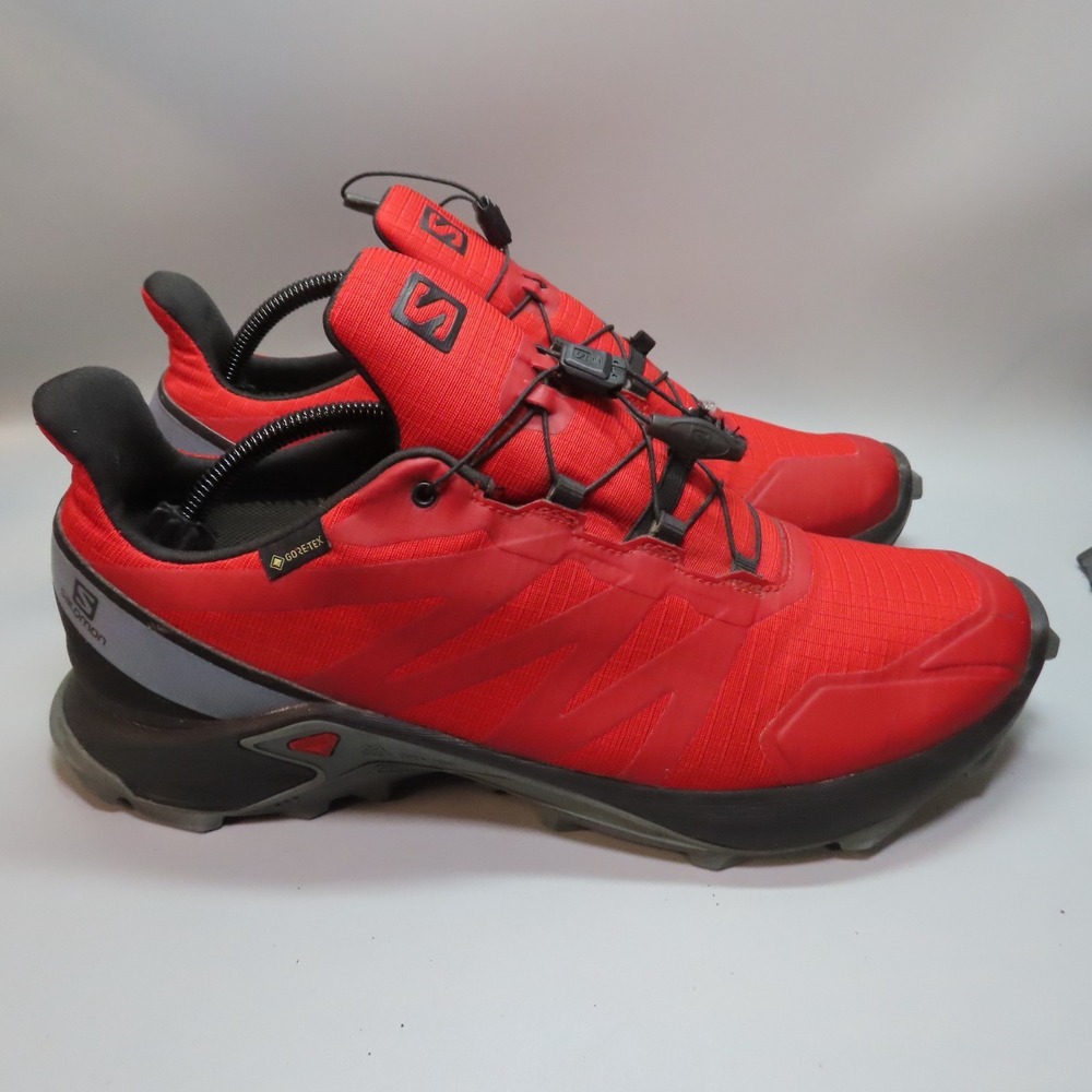 Salomon Supercross Men's 12 Red Trail Running Shoes Sneakers Gore-Tex